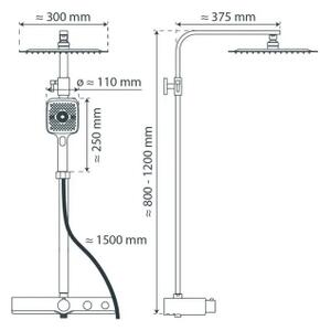 Schütte 60530 - Sprchová sada s termostatickou baterií OCEAN lesklý chrom