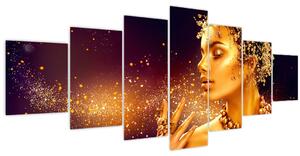 Obraz - Zlatý makeup (210x100 cm)