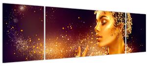 Obraz - Zlatý makeup (170x50 cm)