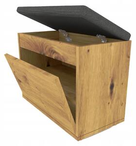 Botník Stolfest se sedákem 60 x 43 x 30 cm, dub řemeslný