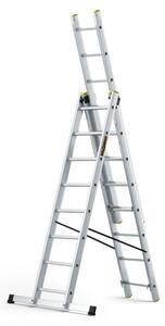 Hliníkový žebřík 3x8 příček třídílný DRABEST DW3-8 PRO