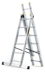 Hliníkový žebřík 3x6 příček třídílný DRABEST DW3-6 PRO