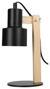 Stolní lampa RHETT světlé dřevo/černý kov