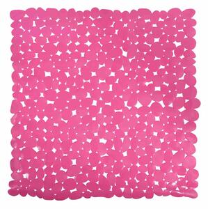 MSV protiskluzová podložka do sprchy GALETS, růžová, PVC, 53 x 53 cm