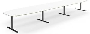 AJ Produkty Jednací stůl NOVUS, T-nohy, 5600x1200 mm, černá/bílá