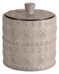 Spirella dóza na odličovací tampony RELIEF, béžová, porcelán