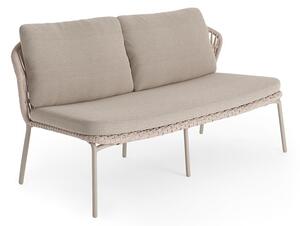 Jati Kebon Pohovka 2-místná Lima, Jati Kebon, 164x81x81 cm, rám hliník barva sand mat, výplet lanko 14 mm barva linen, bez polstrů