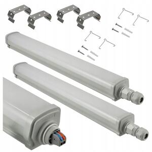 2x Stropní LED svítidlo do garáže 15W 60cm 1800lm hermetické 4000K
