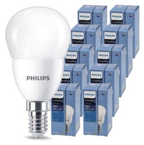 10x LED žárovka PHILIPS E14 7W – studená barva 6500K 230V CorePro