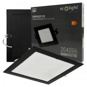 LED zapuštěné stropní svítidlo 24W 2640lm 4000K černé