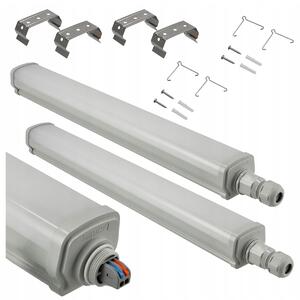 2x Stropní LED svítidlo do garáže 15W 60cm 1800lm hermetické 4000K