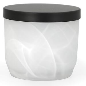 Spirella dóza na odličovací tampony MADISON, bílo-černá, křemenné sklo, kov, 450 ml