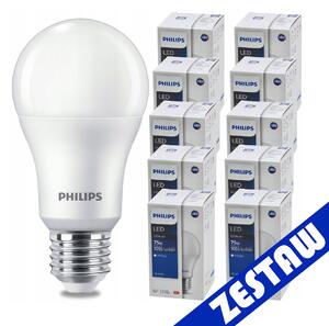 SADA 10 KS žárovek PHILIPS LED E27 10W = 75W 1055lm Neutrální LED žárovka 4000K