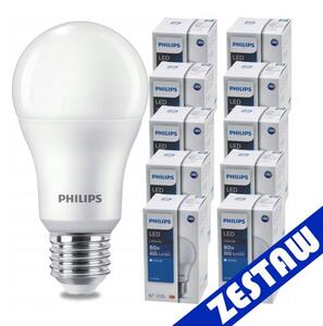 SADA 10 KS LED žárovek PHILIPS E27 8W = 60W 806lm Neutrální LED žárovka 4000K