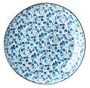 Made in Japan (MIJ) Mělký talíř Blue Daisy 23 cm