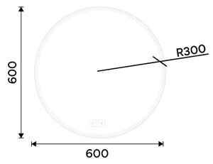 Nimco bílé kulaté zrcadlo do koupelny 60 cm s osvětlením ZPB 28000RVX-05