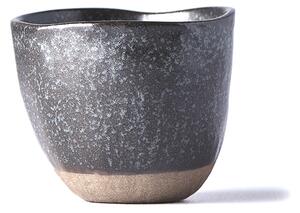 Made in Japan (MIJ) Hrnek bez ucha s nepravidelným okrajem Tea Cup hnědý 180 ml