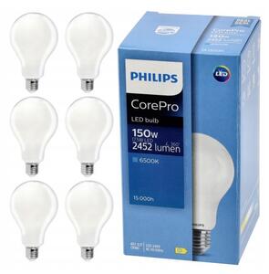 6x LED žárovka E27 PHILIPS 17,5W 2452lm studená barva 6500k prémiová