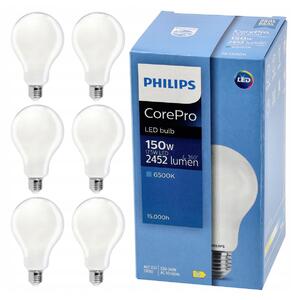 6x LED žárovka E27 PHILIPS 17,5W 2452lm studená barva 6500k prémiová