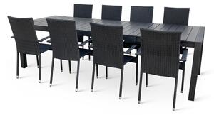 Texim GRANDE PASTO XXL - rozkládací jídelní stůl + 8x židle PARIS