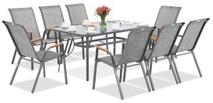 Garden Point kovový zahradní nábytek Modena/Bitonto šedá pro 8 osob