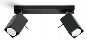 Stropní Svítidlo čtvercový SOLLUX LIGHTING 30 x 8 cm černý