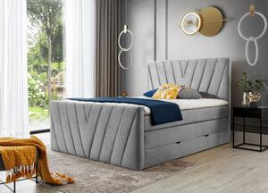 Boxspringová postel 140x200 NAVARO - popelavá