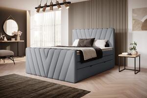 Boxspringová postel 140x200 NAVARO - světle šedá 2