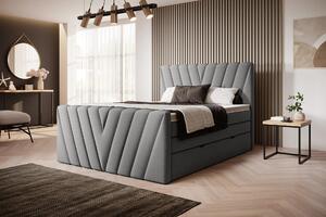 Kontinentální postel s úložným prostorem 160x200 NAVARO - šedá 2