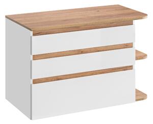 Comad Koupelnová skříňka pod umyvadlo Platinum 90 bílá/zlatý dub craft