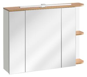 Comad Zrcadlová skříňka bez osvětlení Platinum 90 bílá/zlatý dub craft