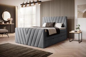 Kontinentální postel s úložným prostorem 160x200 NAVARO - tmavě šedá 3