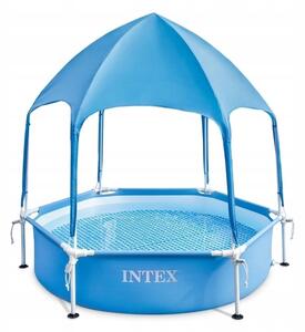 Bazén rámový kulatý se stříškou pro děti 183 x 38 cm Intex 28209