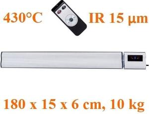 2800W a 1400W ElectricSun bílý infrazářič s termostatem, elektrický ohřívač pro montáž na stěnu a strop, s aplikací Smart Life, 180x15cm