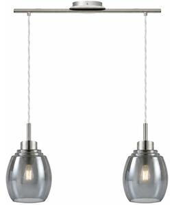 BRILAGI - LED Lustr na lanku RETRO GLASS 2xE27/60W/230V matný chrom/kouřová šedá