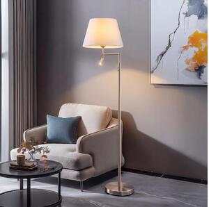 BRILAGI - LED Stojací lampa CERIA 1xE27/60W/230V + LED/2,1W matný chrom/bílá