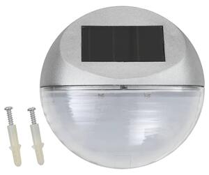 Zahradní nástěnné solární lampy LED 12 ks kulaté stříbrné
