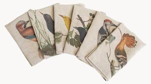 Sada lněných ubrousků Woodland Birds, 6 dílů