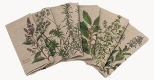 Sada lněných ubrousků Fine Herbs, 6 dílů