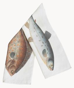 Sada lněných utěrek Salmon & Turbot, 2 díly