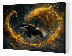 Obraz na plátně - Kosatka v divokých vlnách FeelHappy.cz Velikost obrazu: 40 x 30 cm