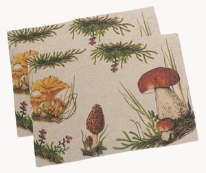Sada lněných prostírání Forest Mushrooms, 2 díly