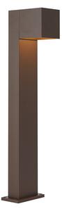 Venkovní lampa rezavě hnědá 65 cm vč. LED IP64 s tlumeným světlem a solárním napájením - Charlene
