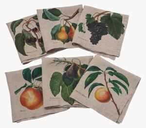 Sada lněných ubrousků Fruits, 6 dílů