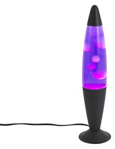 Lávová lampa fialová s bílým voskem vč. LED - Molten Lava