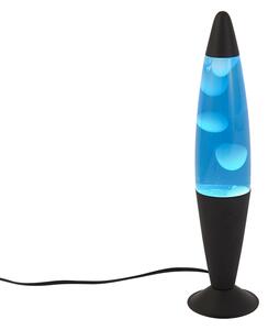 Lávová lampa modrá s bílým voskem vč. LED - Molten Lava