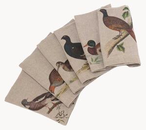 Sada lněných ubrousků Forest Birds, 6 dílů