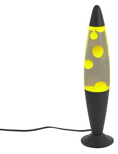 Lávová lampa čirá se žlutým voskem včetně LED - Molten Lava