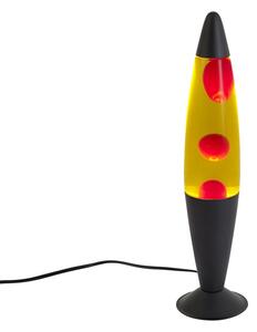 Lávová lampa žlutá s červeným voskem vč. LED - Molten Lava