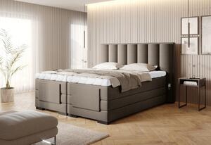 Manželská polohovací postel 180x200 VERION - světle béžová